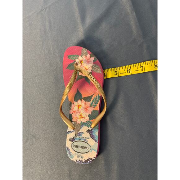 Havaianas Flower Print Flip Flops Color Pink Size 8 - Picture 8 of 12